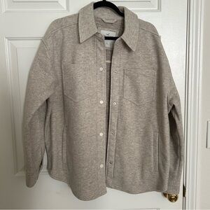 Hollister oatmeal unisex structured shacket